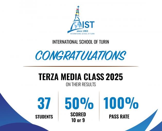 Attestato dei risultati degli esami di terza media dell’IST, international school of Turin